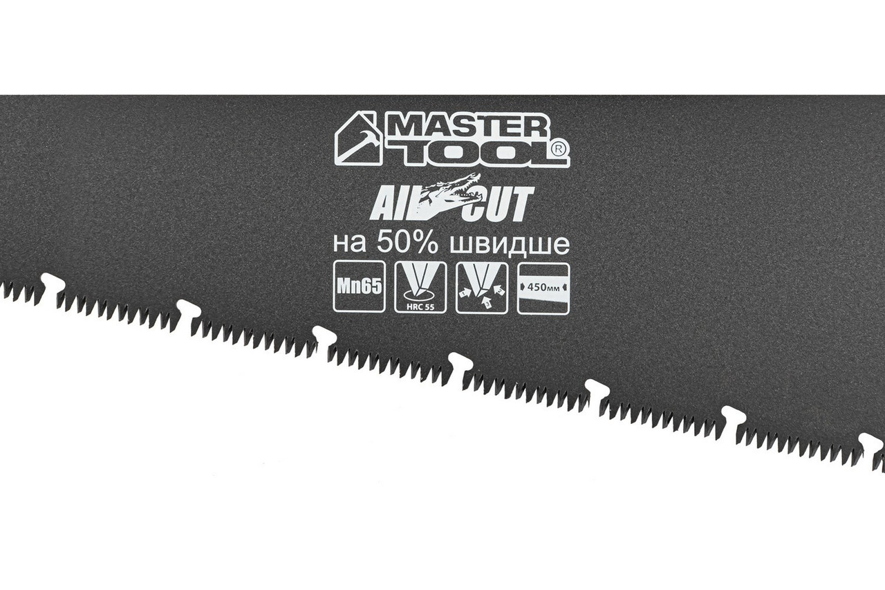 Ножівка столярна  BLACK ALLIGATOR 450 мм 9TPI MAX CUT загартований зуб 3D заточування тефлонове покриття - Зображення 2