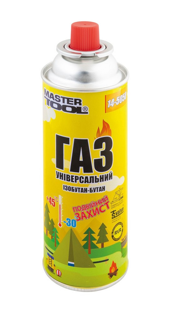 Газ бутан "УНІВЕРСАЛЬНИЙ" 220 г подвійний захист RVR TSV