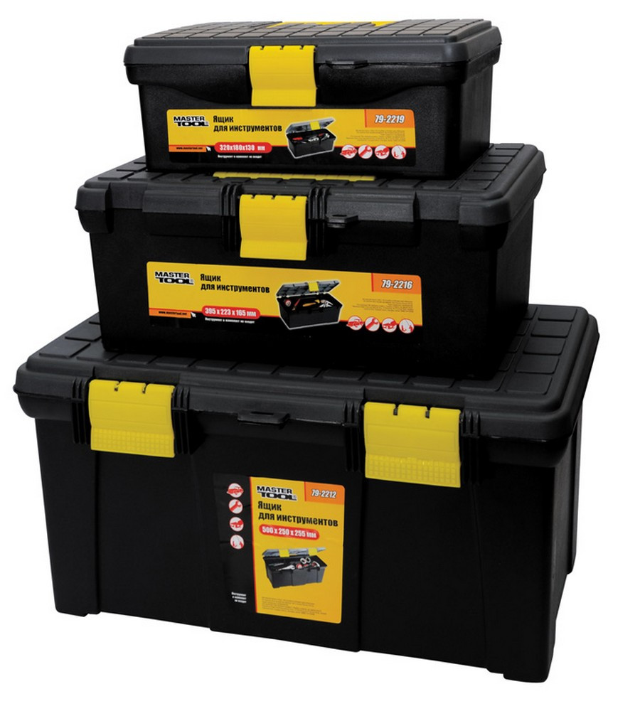 Скрині для інструментів  комплект 3 шт з пластиковими замками 12.5"/16"/19.5" (79-2219/2216/2212)