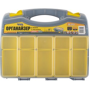 Органайзер двосторонній  з ручкою 15" 370х300х80 мм 15 секцій/10 лотків