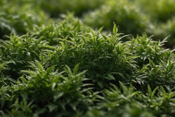 Макрофотографія гранул мікроелементів з різноманітними текстурами та кольорами на фоні зеленої рослинності.